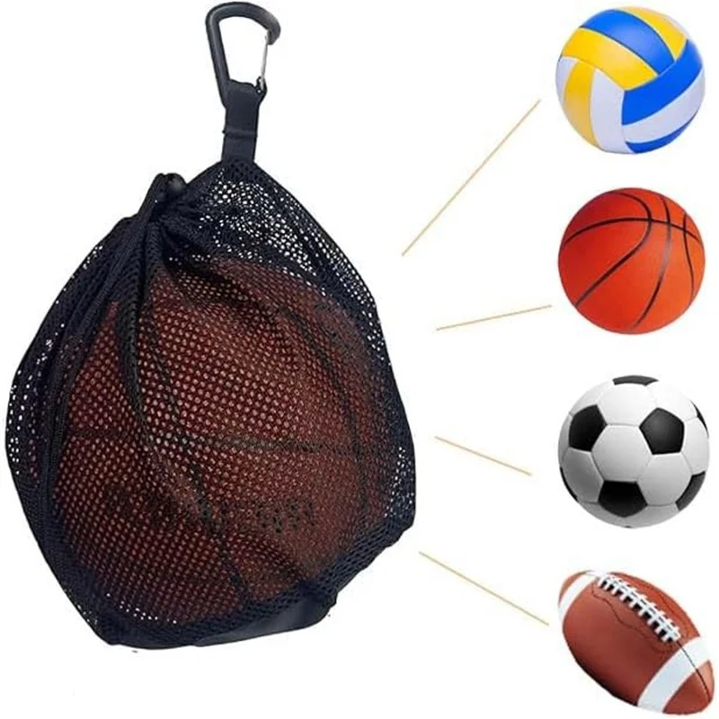 

Single Basketball Football Volleyball Storage Bag Sport Travel Toy Reusable Net Bag Portable Drawstring Backpack Mesh Pocket Bag