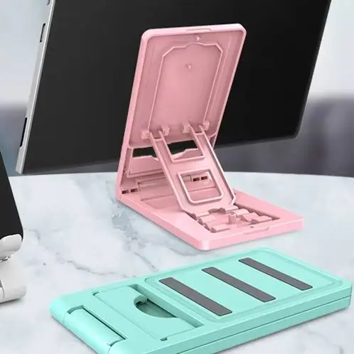 1pc Cell Phone Stand Angle Adjustable Cell Phone Holder With Silicon Pad Foldable Mobile Phone Tablet Stand