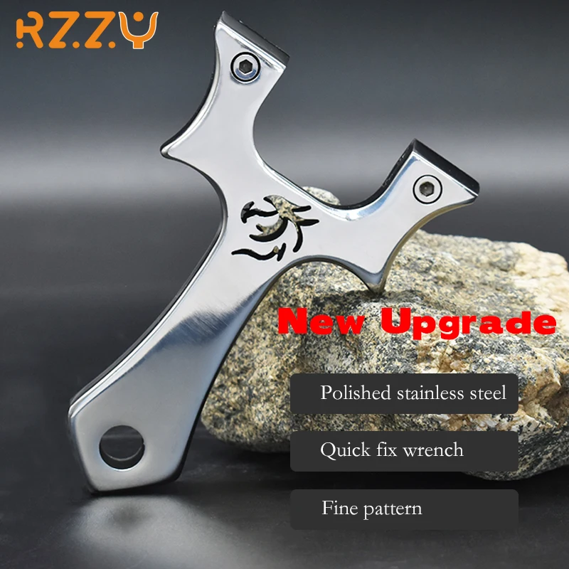 Stainless Steel Slingshot Smooth Grip Sturdy And Durable Metal Material With Wrench Quick Installation Outdoor Shooting