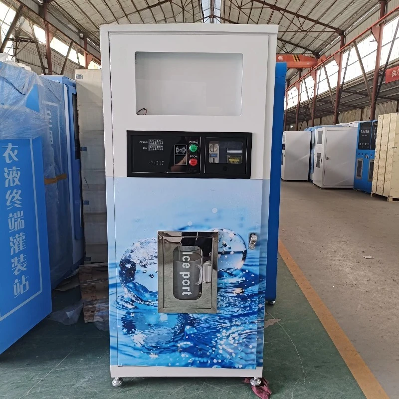Commercial ice vending machine, daily output of 100-450 kg, multiple payment methods, unattended ice making station
