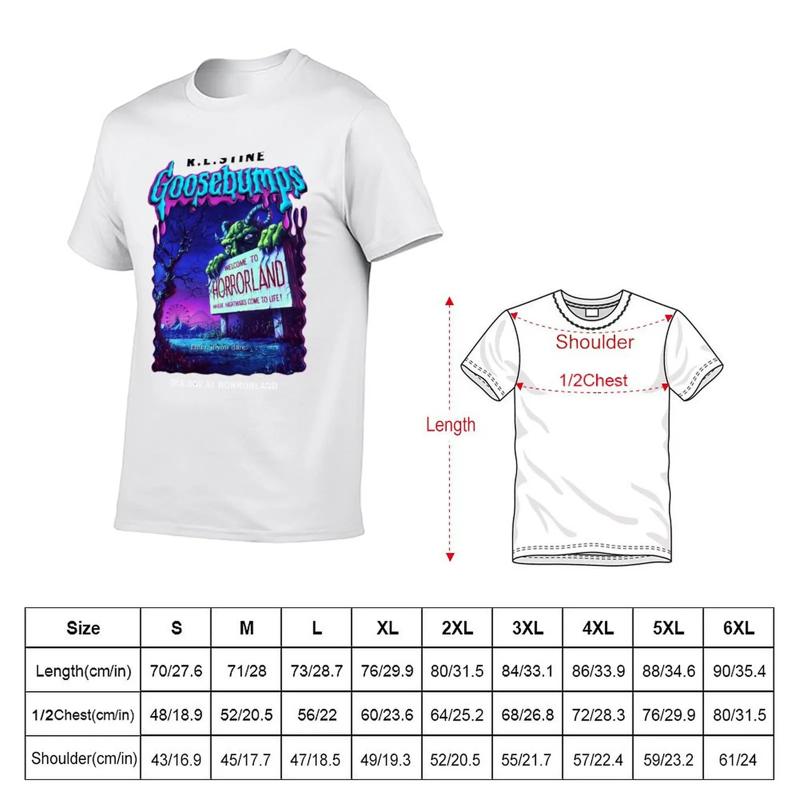 Goosebumps One Day At HorrorLand T-Shirt sweat oversized graphic tee mens white t shirts