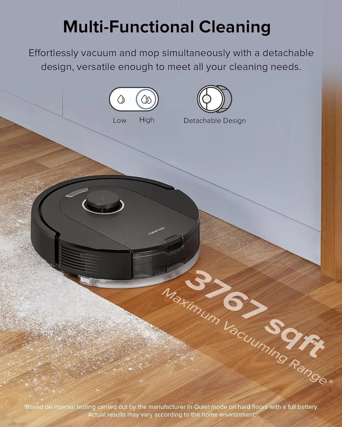 Roborock Q5 Pro+ Robot Vacuum and Mop, Self-Emptying, Hands-Free Cleaning for Up To 7 Weeks, 5500 Pa Max Suction Robot