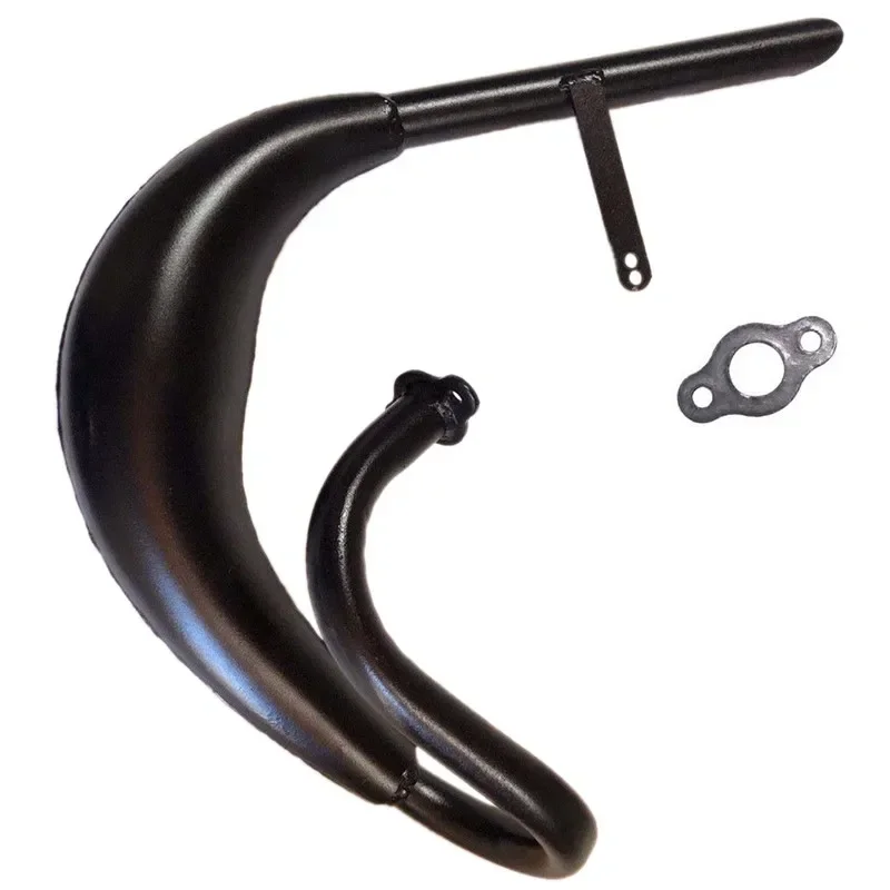 Fatty Belly Pipe Exhaust Muffler Black for 50cc  60cc 66cc 80cc 2-Stroke Engine Motor Motorized Bike Gas Engine Motor Parts