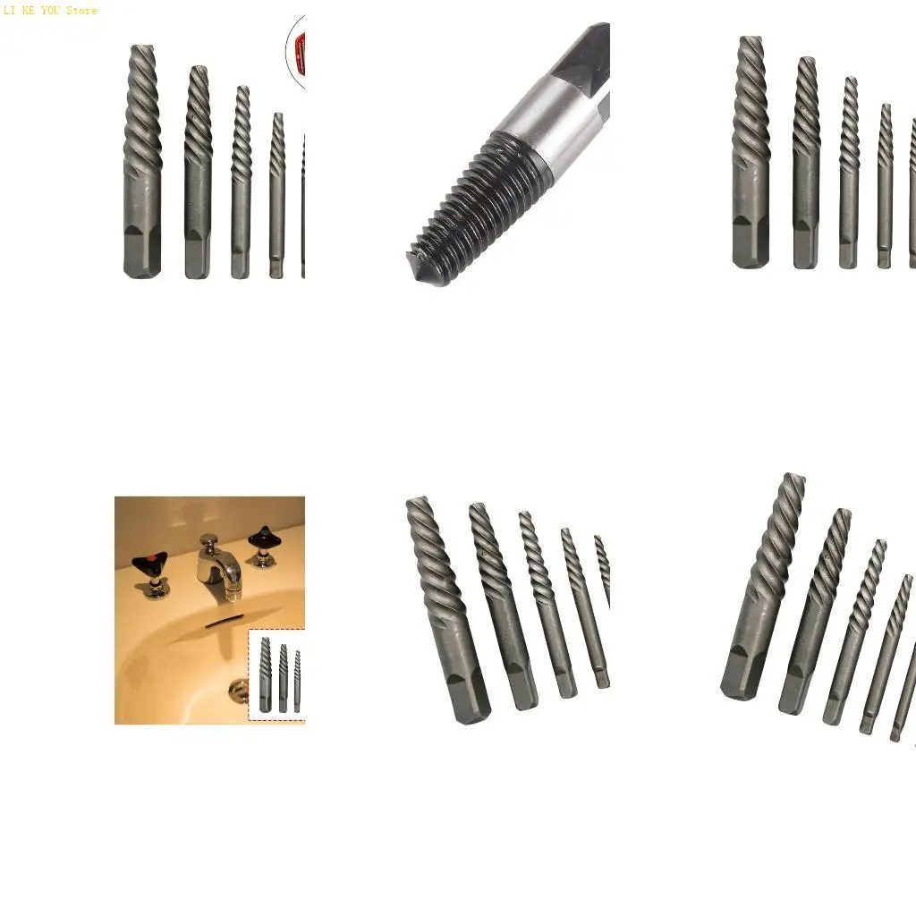 W3JE Heavy Duty Broken Screw Extractors Set For Plumbing Repairs Including Faucet Valves And Pipe Maintenance Tasks