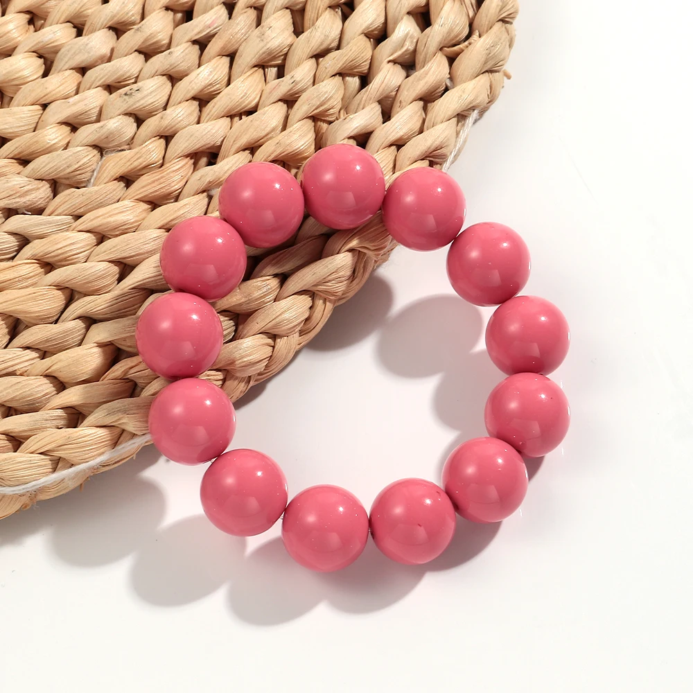Bohomia Trend Acryl Ontwerp Geometrische Ronde Bal Elastische Armband voor Vrouwen Onregelmatige Kleurrijke Armbanden 2025 Sieraden