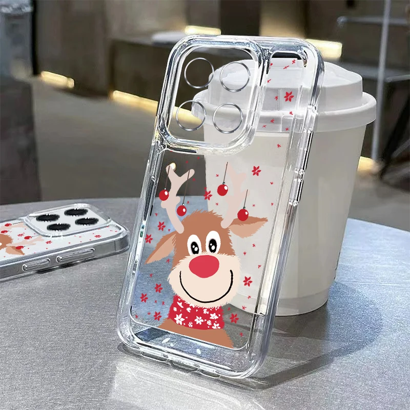 Weihnachtsbaum-Hirsch-Handyhülle für Xiaomi Redmi Note 15 14 Pro Plus 5G 14 13 12 11 Pro 4G 13C 14C 4G Stoßfeste Silikonhülle