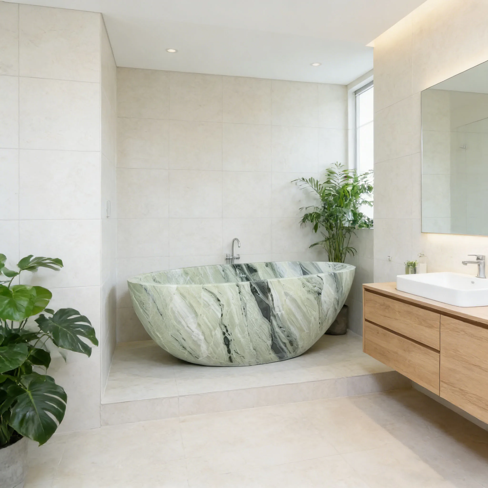 Luxury Stone Baths,Customized Ongouma Marble Bathtub Solid Natural Stone Eco-Friendly Durable Bathroom Unit For Outdoor Villa Us
