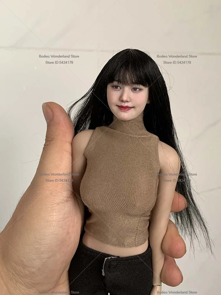 In Magazzino 1/6 1/12 Soldato Femminile Viso Rotondo Ragazza Zhang Yuanying Testa Coreano Pop Cantante Testa Sculpt Per 12 '' 6 '' Action Figure