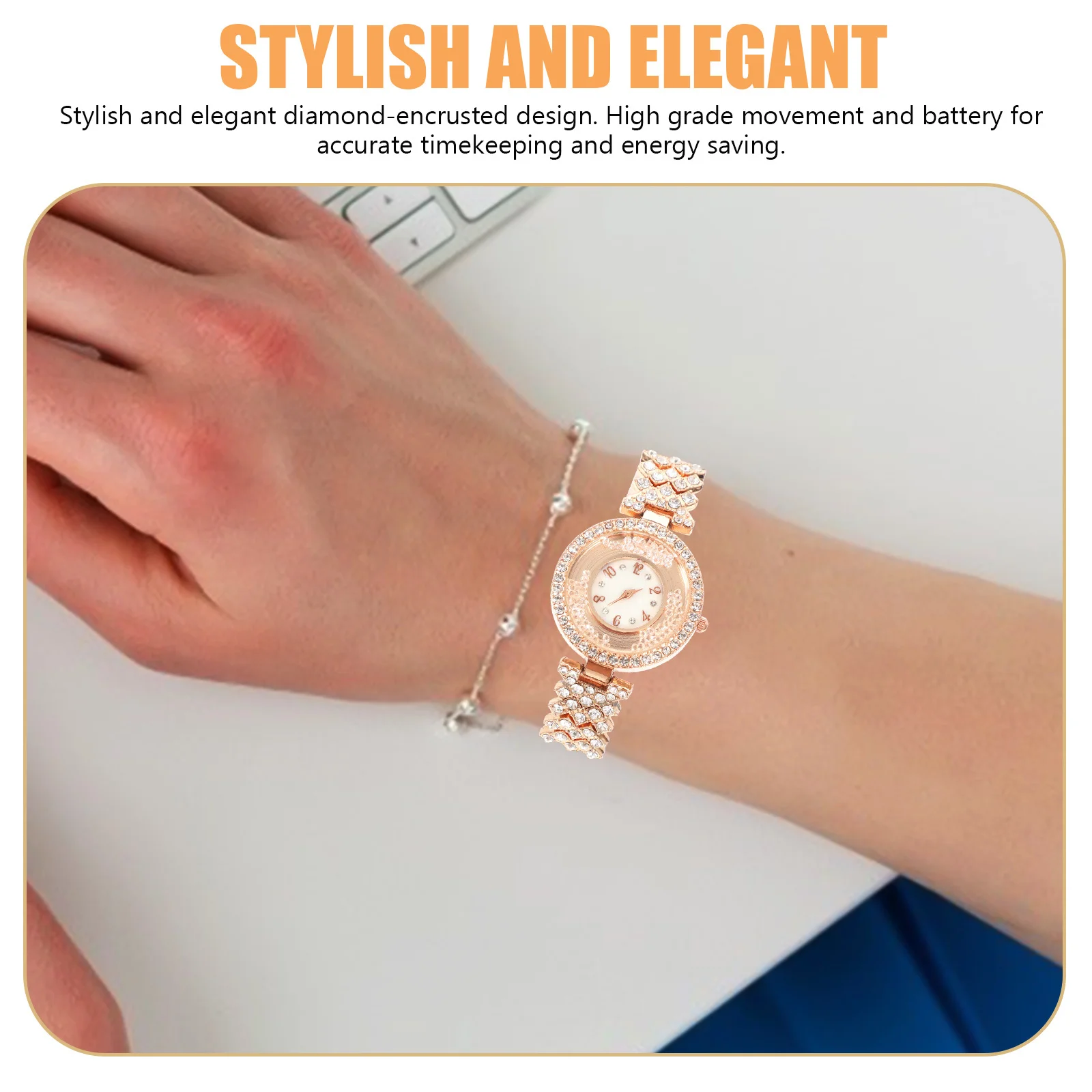 

Rhinestone Ladies Stylish Luxury Alloy Scratch Resistant Comfortable Strap Accurate Timekeeping High Grade Movement Elegant