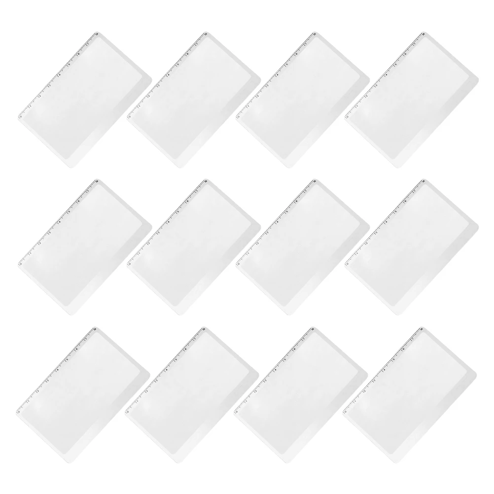 

12 Pcs Bookmark Magnifier Ruler 3x Reading Magnifying Magnifying Ruler For Reading Glass Newspaper Magnifier Portable Pocket