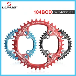 32T 34T 36T 38T Bicycle Crankset Tooth Plate Parts 104BCD Round Narrow Wide Chainring Stable Bite  Bike Parts