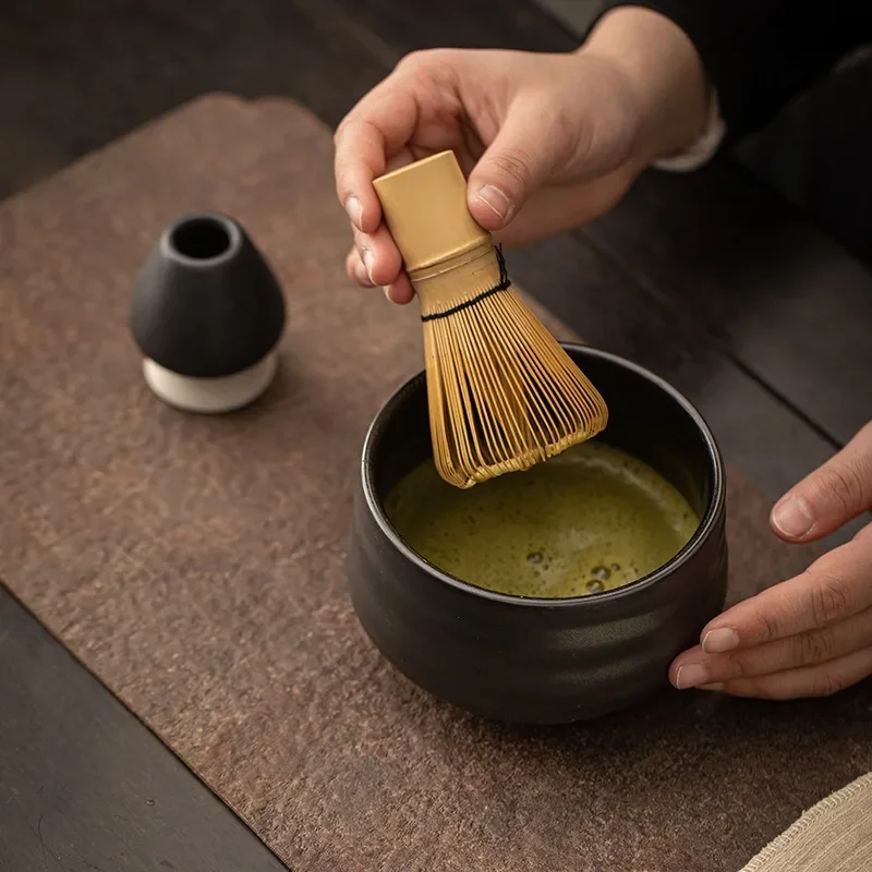 Pinselwerkzeuge Harz Matcha für Matcha Grüntee Pulver Wiederverwendbarer Puder Schneebesen mit Schneebesenhalter Teezeremonie Beliebt