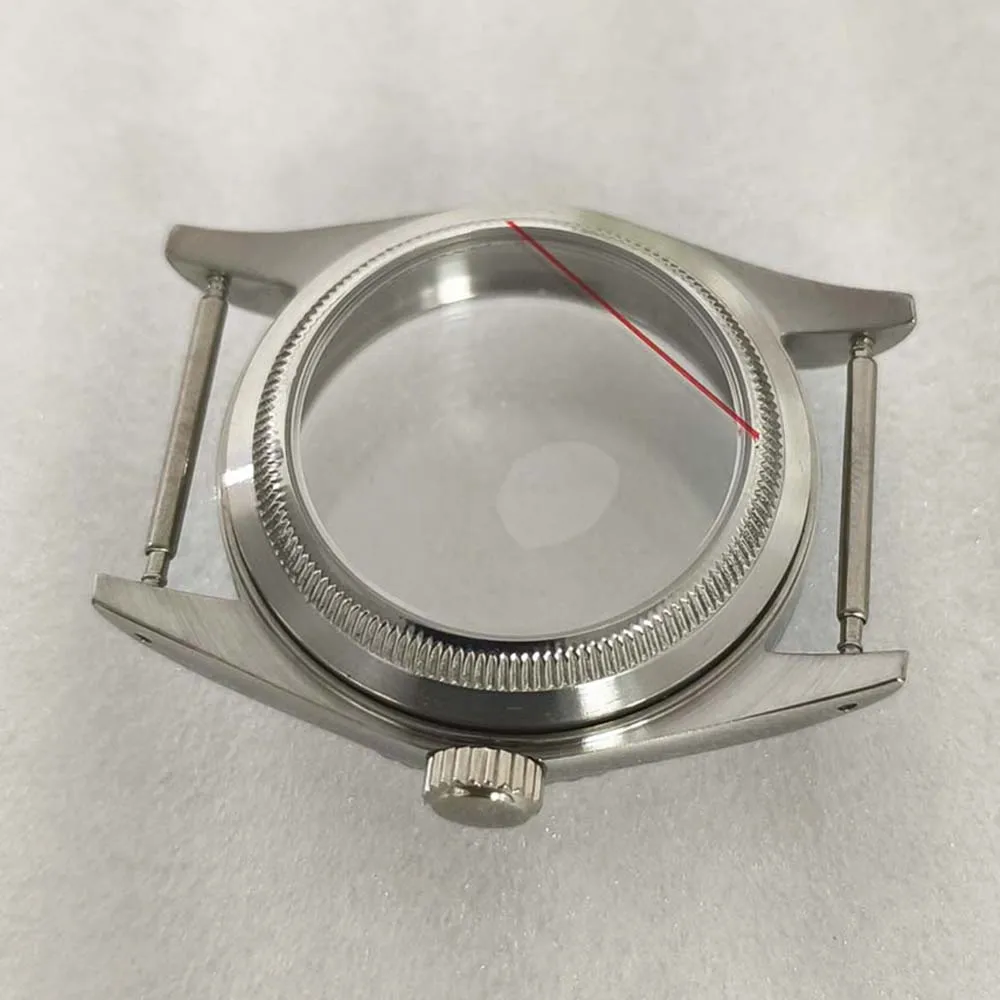 Großhandel 36mm Uhrengehäuse Lupe Acrylglas Transparent/Dichte Basis 3ATM Edelstahlgehäuse für NH35 NH36 4R Uhrwerk – Detail 2