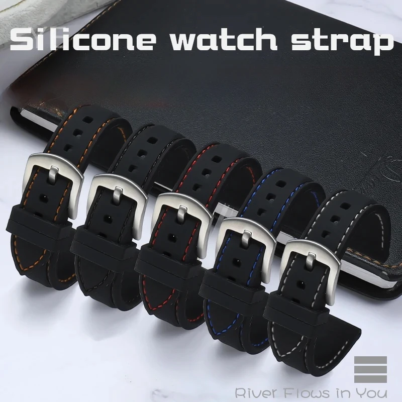 Ремешок силиконовый для IWC Omega Superb Mido Citizen 18/20/22/24 мм