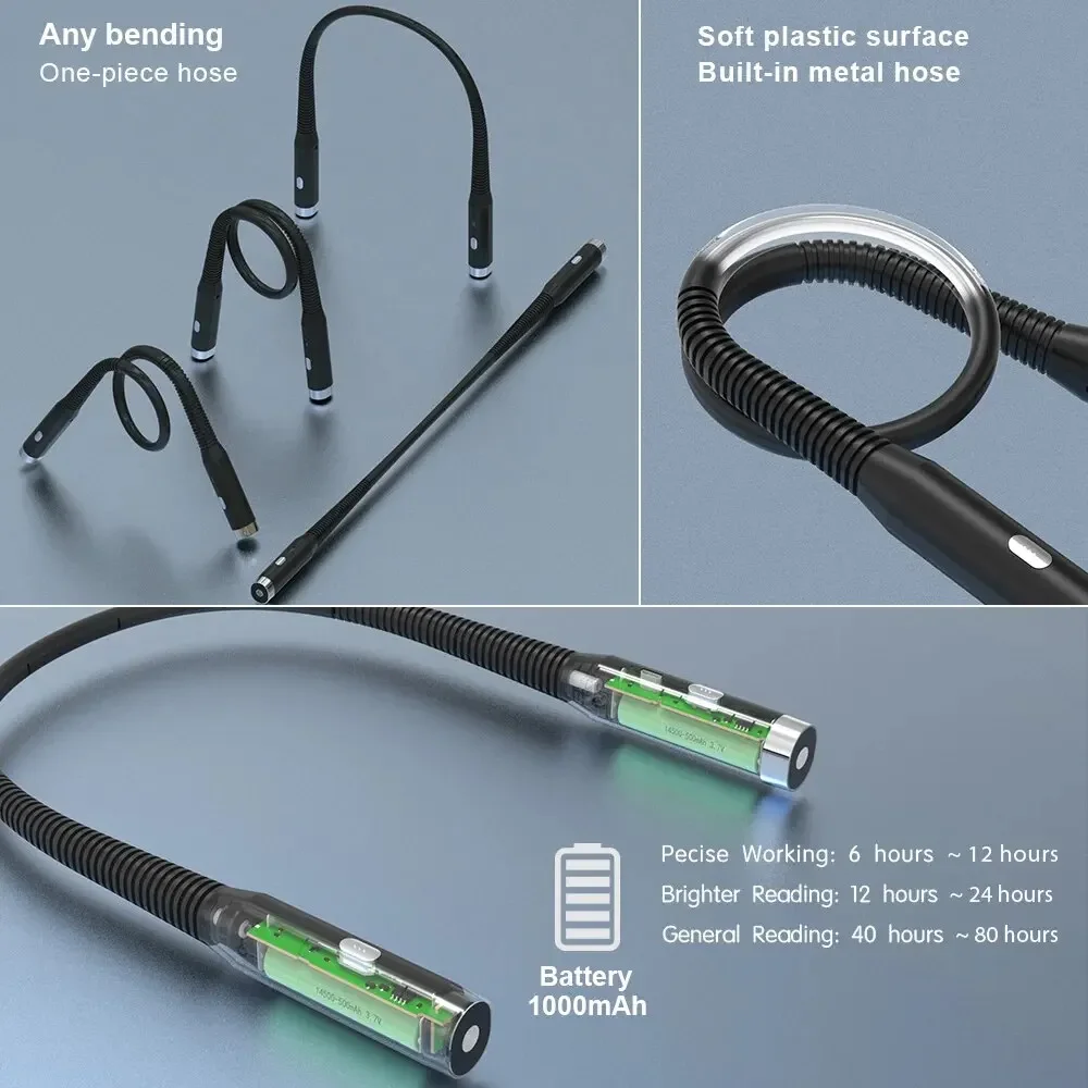 Xiaomi-luz de lectura para el cuello, luces para libros, lectura en la cama, plegable, de larga duración, portátil, recargable por USB, novedad, luz LED Flexible