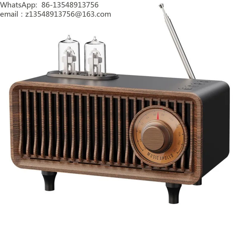 B9 Retro Wood Grain Bluetooth Speaker Creative Gift Audio Player Support TF Card FM Radio Portable Home Loudspeaker