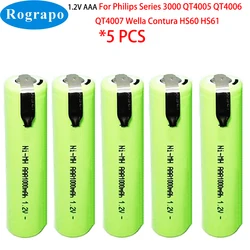 1-5PCS 1000mah 1.2V Ni-mh Battery For Philips Series 3000 QT4005 QT4006 QT4007 Wella Contura HS60 HS61 Shaver Razor Toothbrush