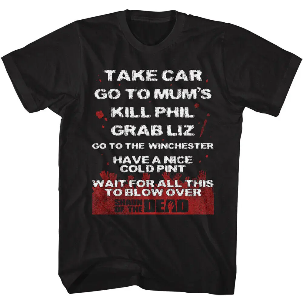 Shaun Of The Dead Take Car To Mum's Kill Phil Grab Liz Quote Men's T Shirt