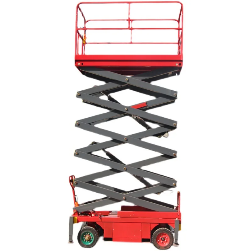 6-14m Mobile Elevator 500kg Hydraulic Scissor Lift Platform  Self-propelled Hydraulic Electric Scissor Lift Platform