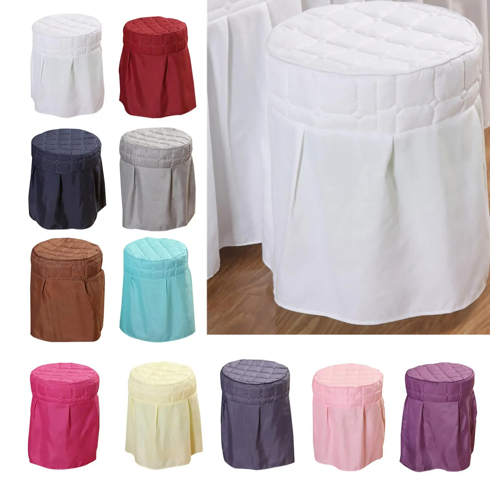 Velvet Beauty Salon Round Chair Cover Washable Non-Slip Stool Cover for Home Spa Salons Barber Shops Beauty Establishments Dorm