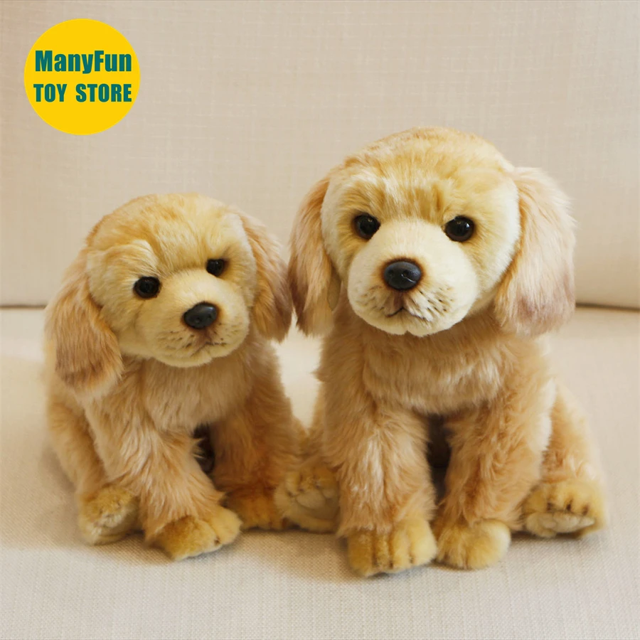 Juguete de Peluche Labrador Retriever, Perro Labrador de alta fidelidad, Perros de Peluche, animales de Peluche realistas, muñeco de simulación, juguete Kawai