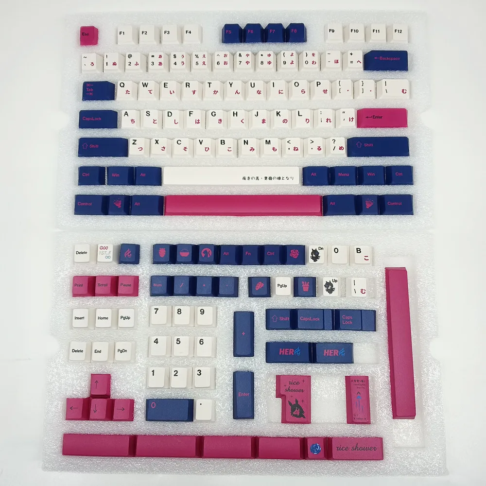 140 Keys/Set Rice Shower PBT Keycaps DIY Custom Cherry Profile Japanese DYE Sublimation ISO Enter For Cherry MX Kailh Gateron