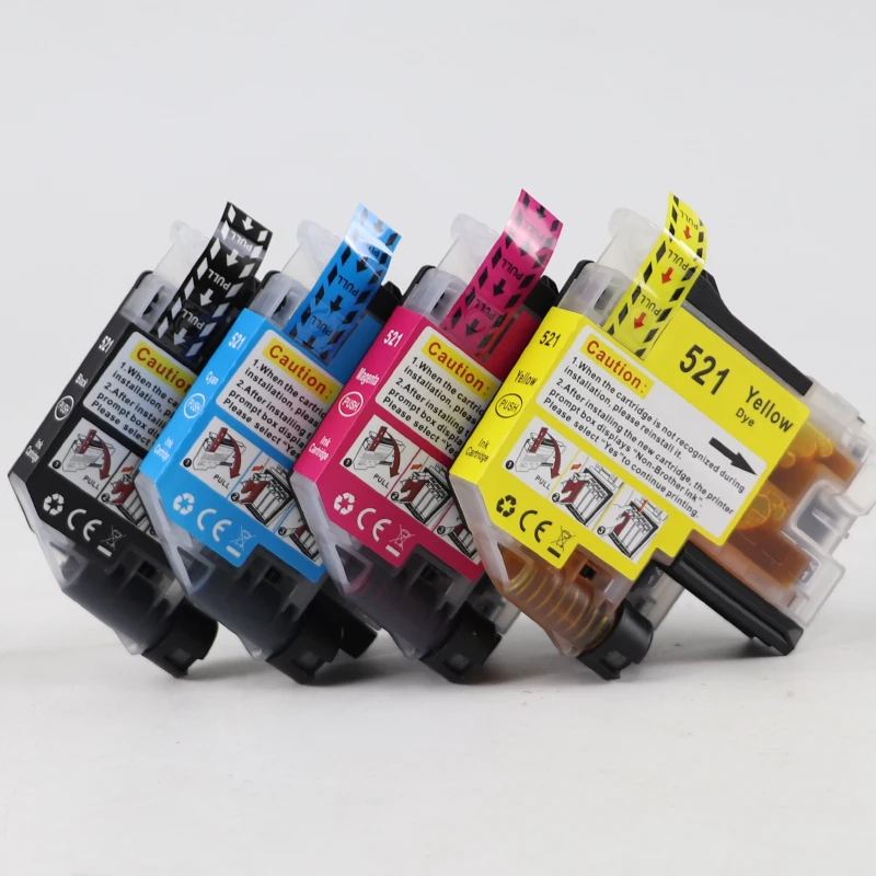4-kolorowy wkład atramentowy LC521 LC-521 LC 521 kompatybilny z drukarkami Brother DCP J1260W J1310DW J1360DW J1460DW 1260 1310 1360 1460 — zdjęcie produktu 2