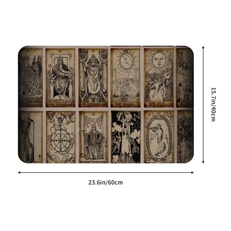 Personalized Witch Tarot Doormat Mat Anti-Slip Halloween Occult Curiology Kitchen Bath Garden Rug Carpet 40*60cm