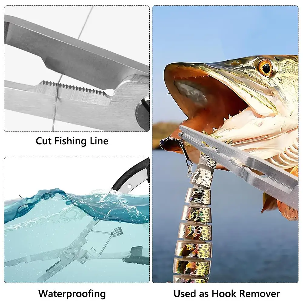 Multi-Function Stainless Steel Fishing Pliers Needle Nose Rustproof Fishing Hook Pliers Fishing Tools