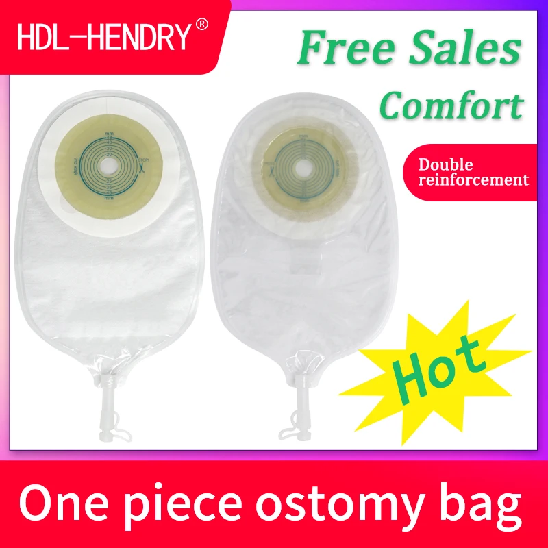 Anti-leak Urostomy Bags Double Layers Adhesive Transparent Urinary bag 48mm Center Hole Silicone Plug Urostomy Bags