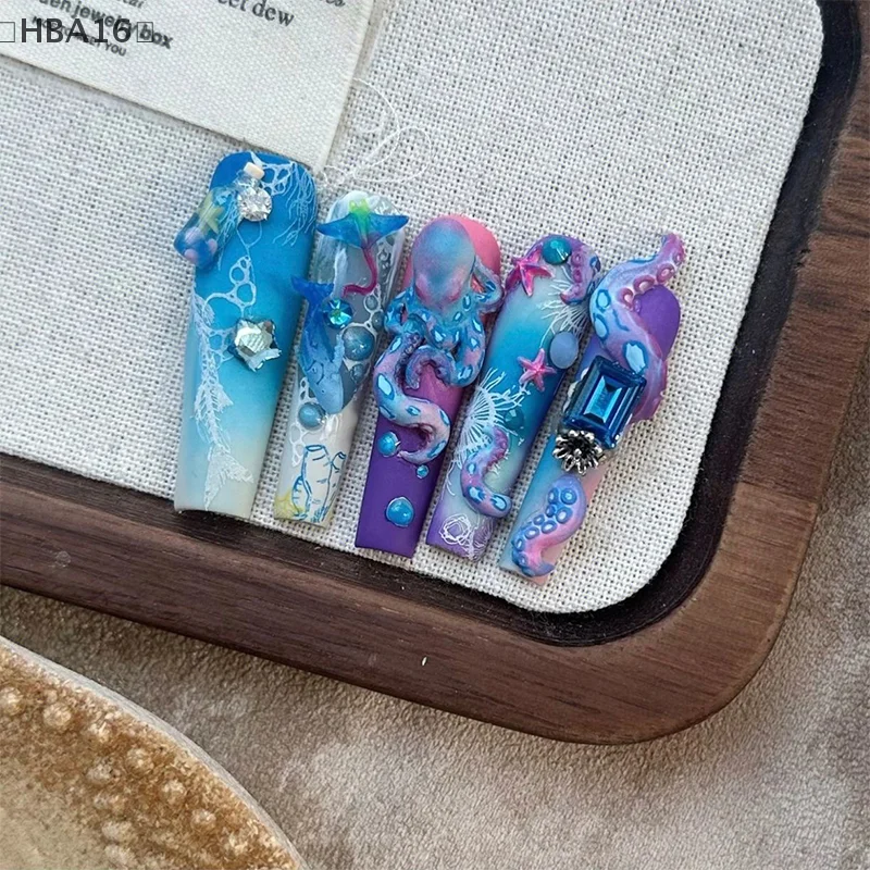 (HBA16) バニー ストロベリー オーシャン オクトパス 3D シリコンモールド DIY ネイルアート デコレーション ウサギ 花 透明モールド マニキュア デザインツール