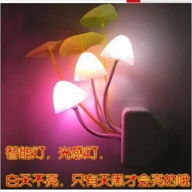 Light Control Small Night Lamp Lotus Leaf Mushroom Induction Dream Color Changing Led Energy Saving Bedside Nursing Light