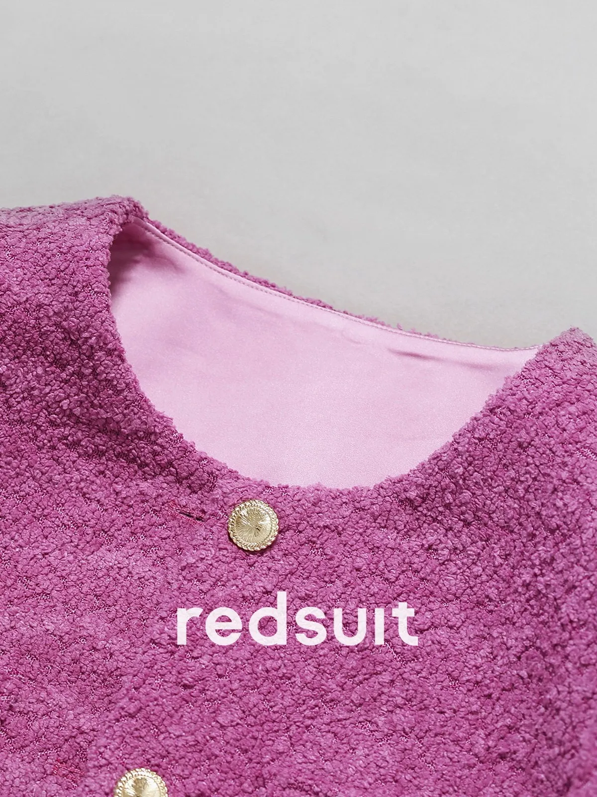 New  dyeing light luxury floral red classic four pocket lid crisp temperament jacket top Custom Size