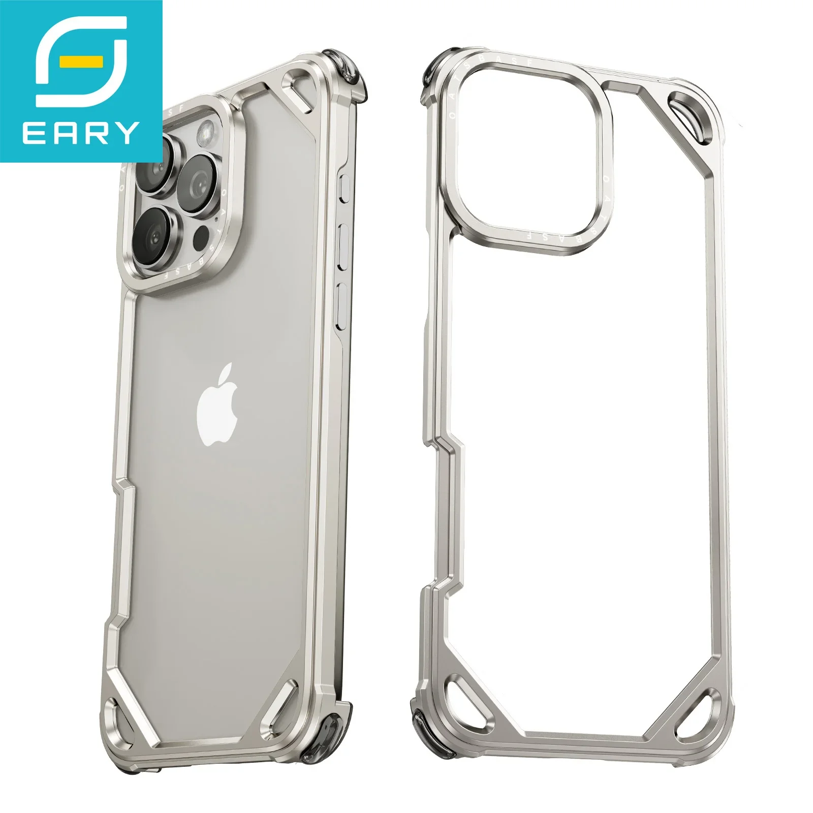 

Eary для iPhone 16 Pro Max 15 Pro, металлический безрамный противоударный защитный бампер, минималистичный тонкий ультратонкий чехол