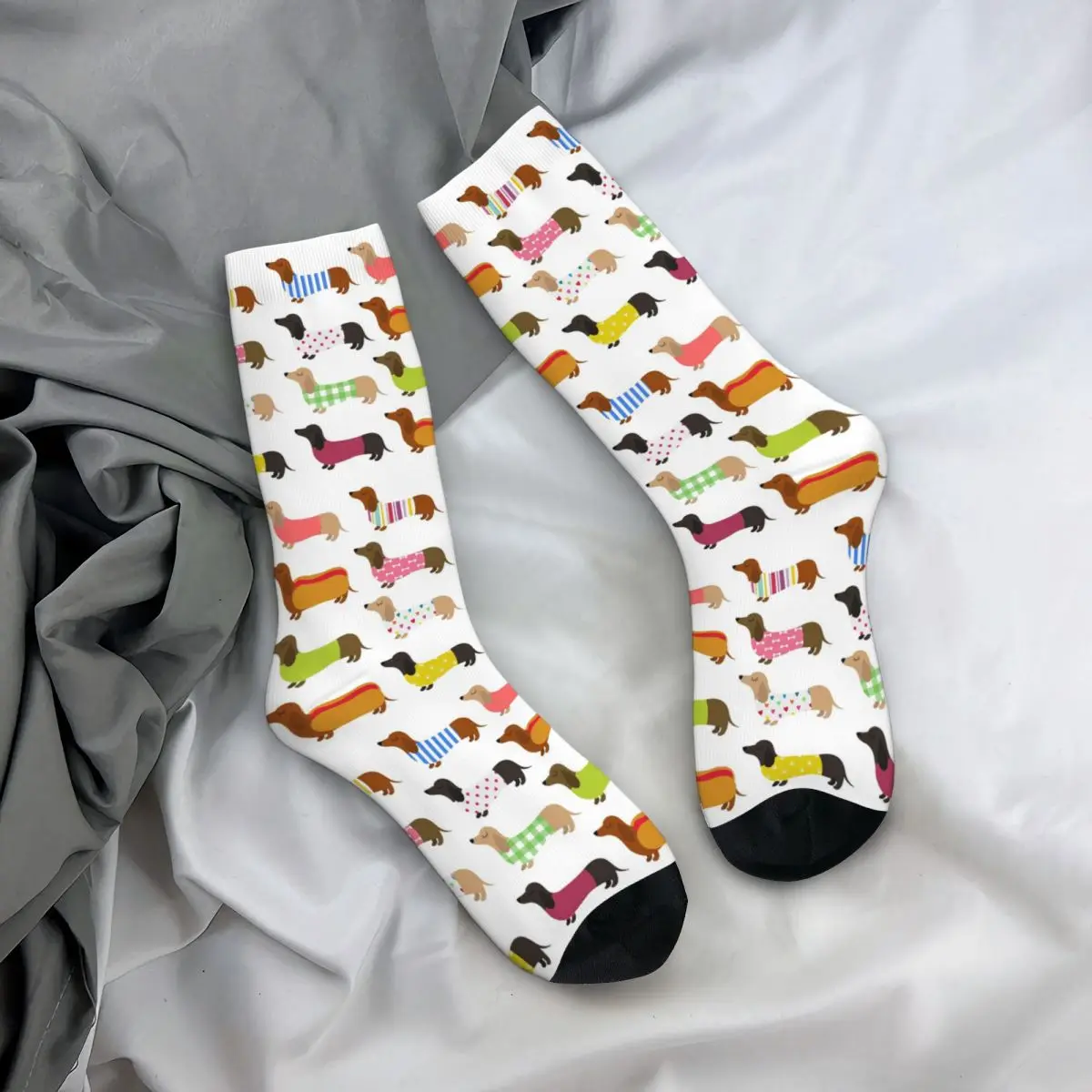 

All Seasons Crew Stockings Cute Colorful Animal Sausage Dog Socks Crazy Hip Hop Long Socks for Men Women Valentine's Day Gifts