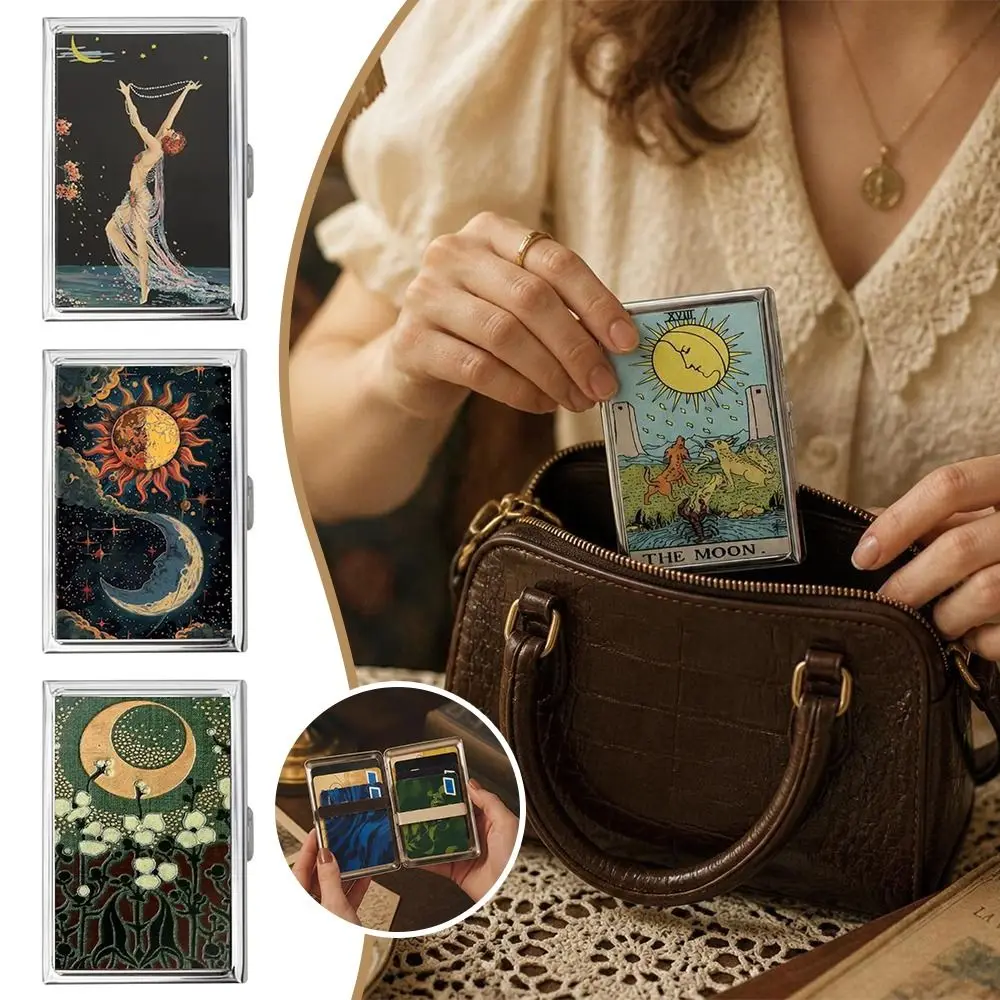 Vintage-Kartenetui im Vintage-Stil, Metallmaterial, vielseitiges Design, Metallgehäuse, einfache Verschlussmechanik, multifunktionaler Kartenhalter, Ausweishalter