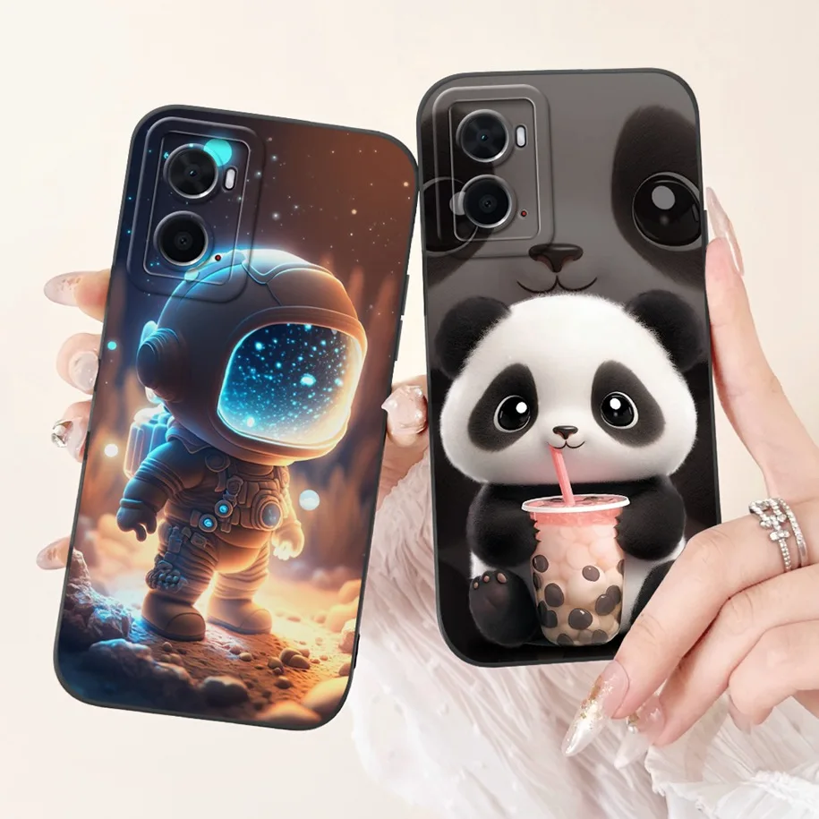 For OPPO A36 A76 4G Case CPH2375 Shockproof Cover Cute Cartoon Panda Rabbit Soft Silicone TPU Funda on OPPO A96 4G CPH2333 Coque