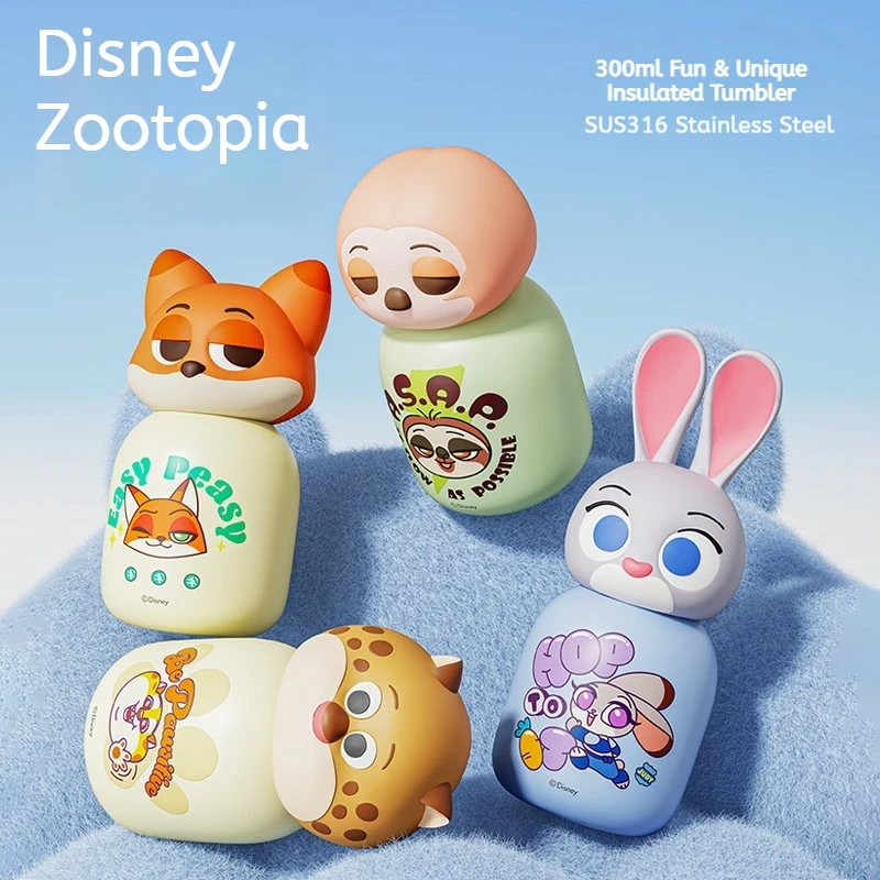 

Disney Zootopia 300ml Cute Insulated Tumbler Cartoon Nick Judy Flash Clawhauser Water Bottle Girls Boys Gift