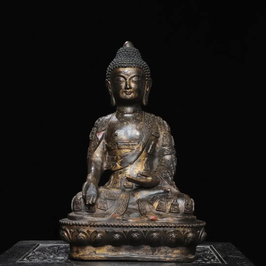 Pure Copper Engraved Gold Shakyamuni 10000 Buddha Robe Amitabha Medicine Buddha Statue Home Altar