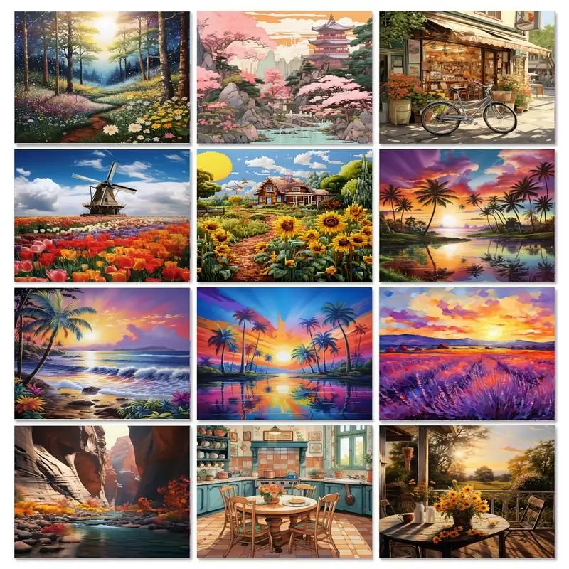 SDOYUNO Diamond Embroidery Sale Landscape House Picture Of Rhinestones 5D DIY Diamond Painting Full Square Cross Stitch Beadwork