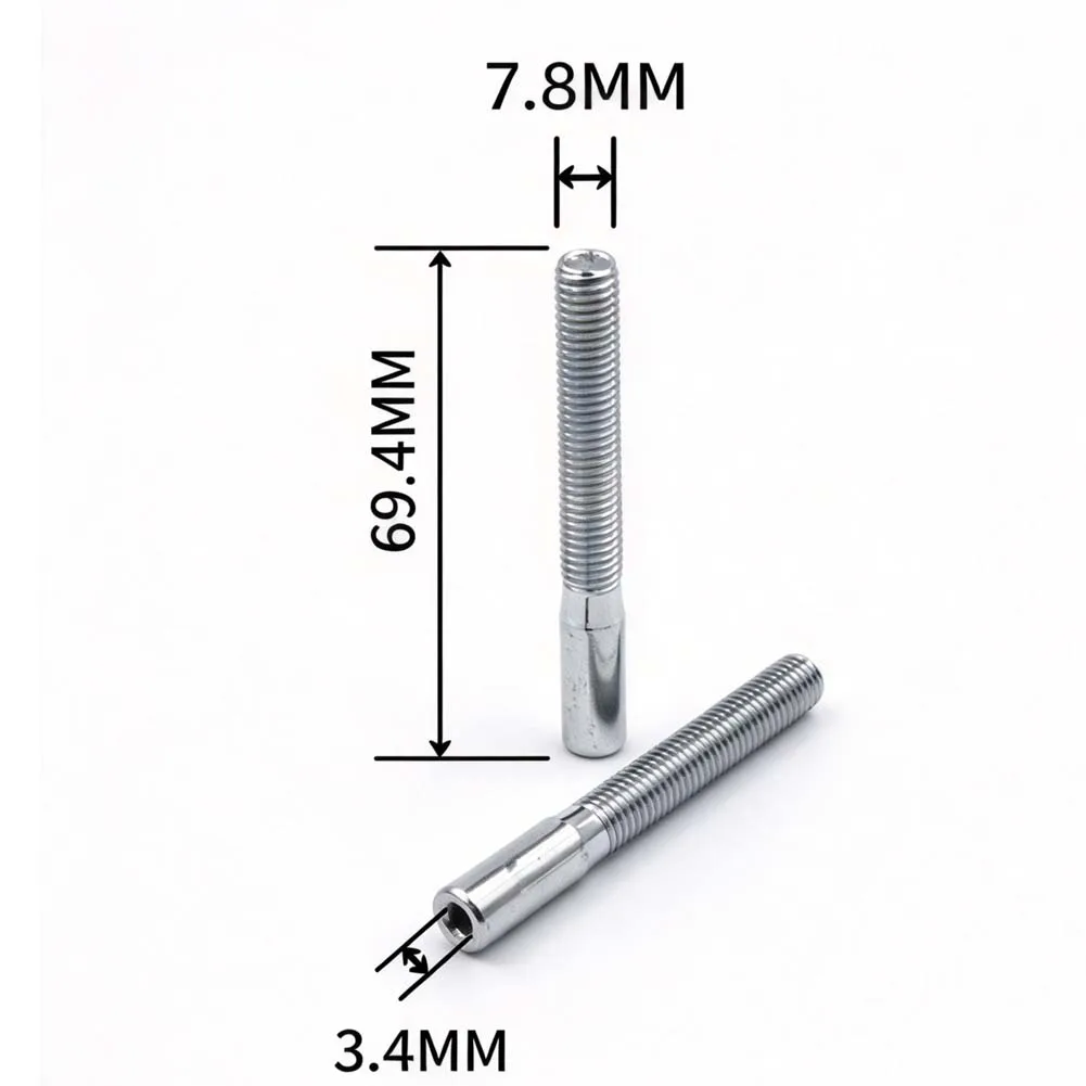 10pcs Threaded Rod for 5mm Gym Cable 8mm Thread Steel Connector with 3.2mm Stripped Core for Lat Pulldown Cable Repair