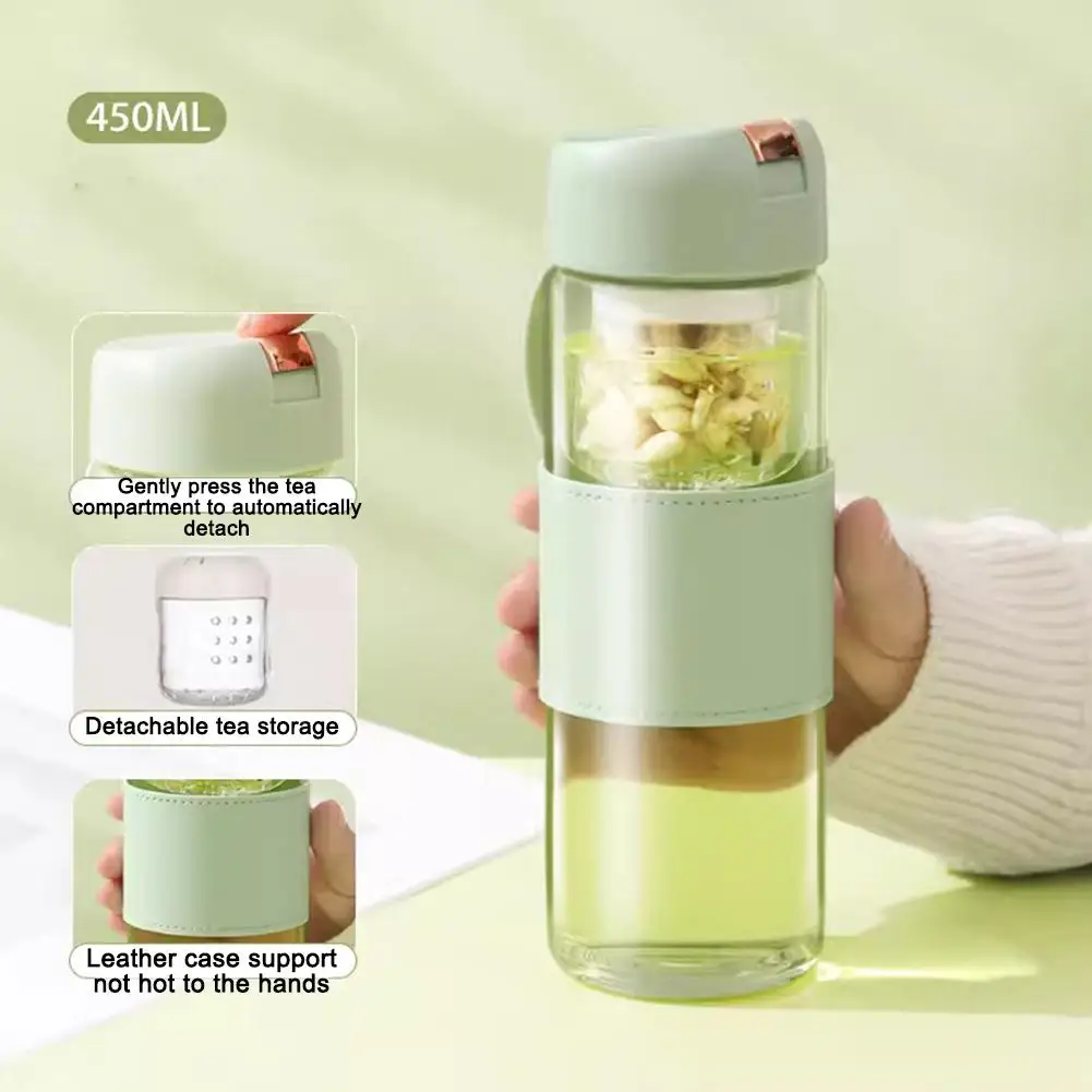 

Tea Cup Insulated High Borosilicate Glass Bottle Cannonball Resistance Temperature Separator Tea High Water Cup Cup Water U3A8