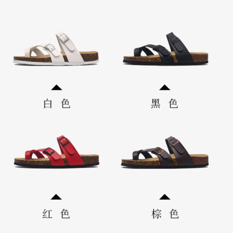 

Flat Bottomed Cork Slippers for Men and Women Outdoor Beach Slippers for Couples