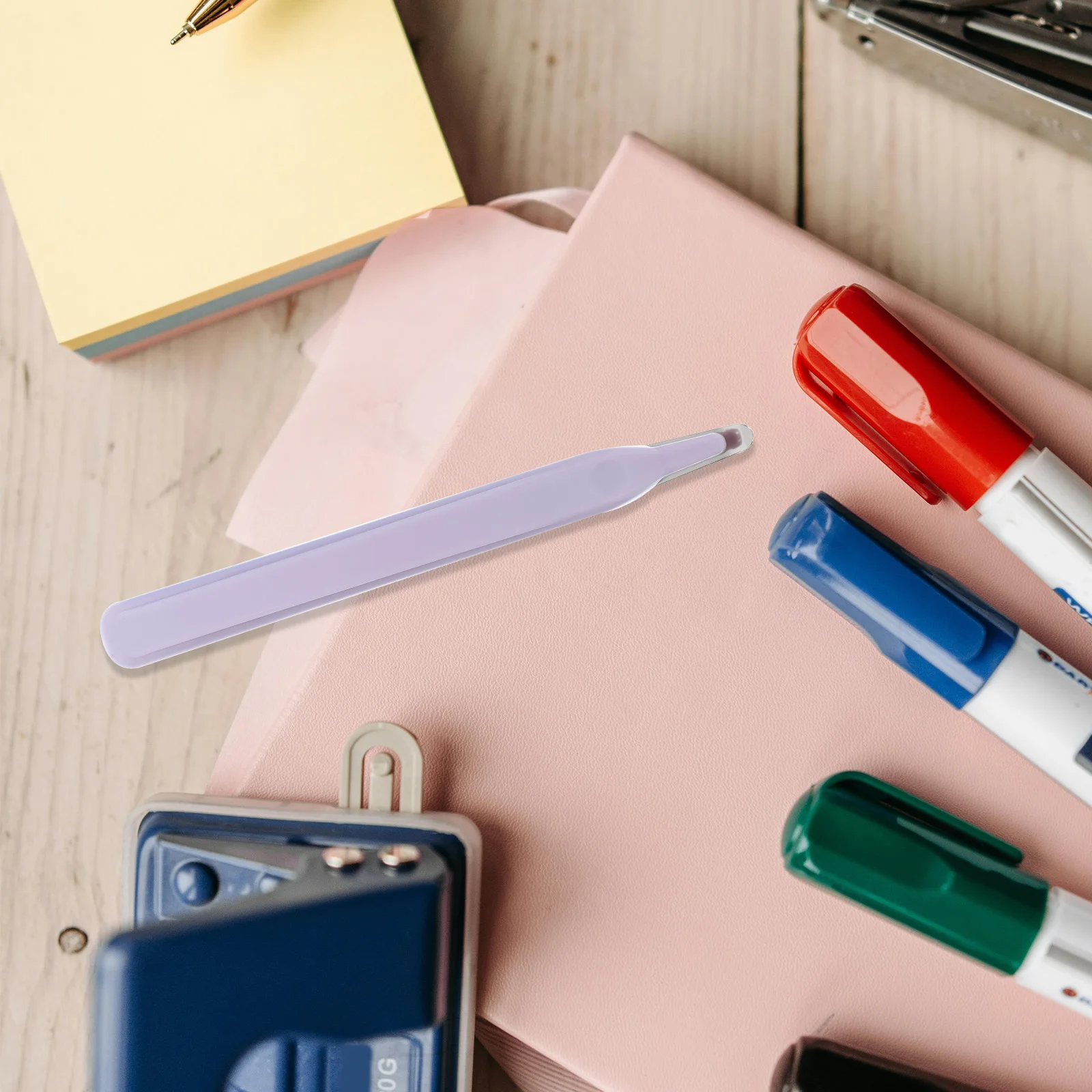 

2pcs Pen Type Staple Remover Light Blue Purple Handheld Office Staple Puller Small Nail Lifting Tool Multi-Use Metal Remover