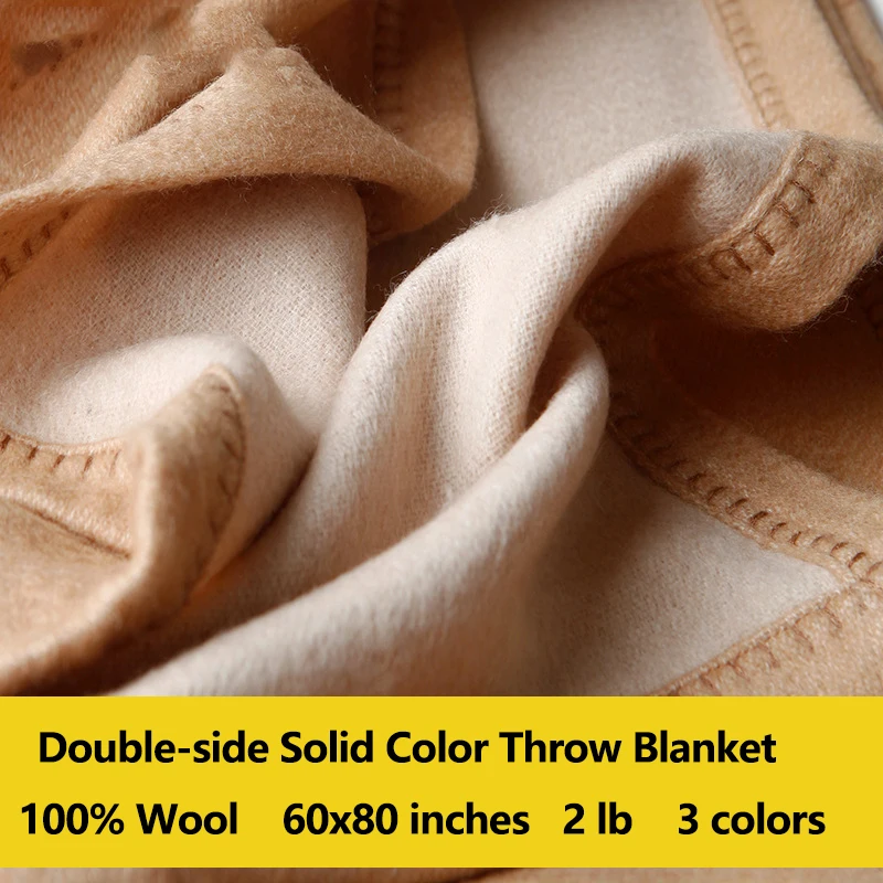 

Croker Horse 60x80'' Inches(150x200cm) Throw Blanket - Solid Color 100% Wool Shawl Blanket Warm Thickened Breathable For Gift