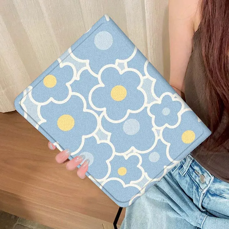 

Blue flower heart For Samsung Galaxy Tab A A7 A8 A9 A11 S6 S11 10.1 10.4 10.5 Inch Lite Plus Cover Tablet Case