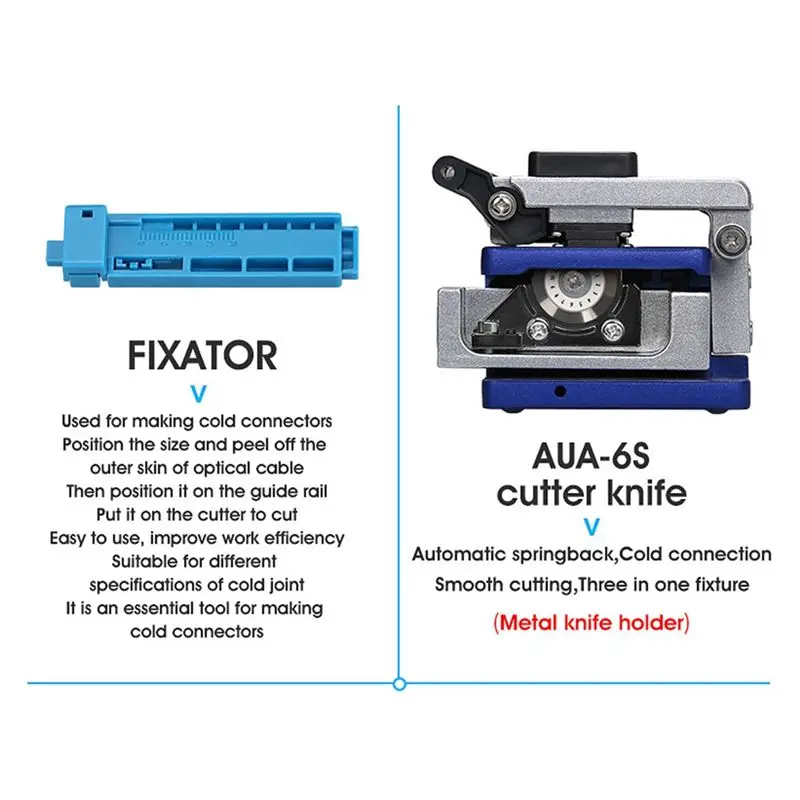 A845FHOT]FTTH Fiber Optic Tool Kit with Fiber Cleaver -70-+10DBm Optical Power Meter Visual Fault Locator 10Mw