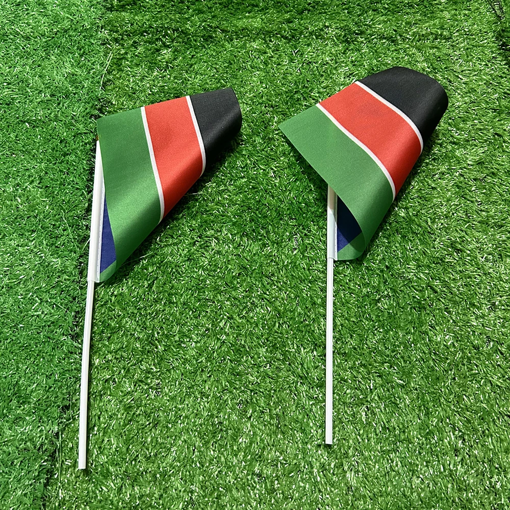 

south sudan hand Flag 21*14cm south sudan Hand Waving Flags With plastic pole For Sports Activity Decor