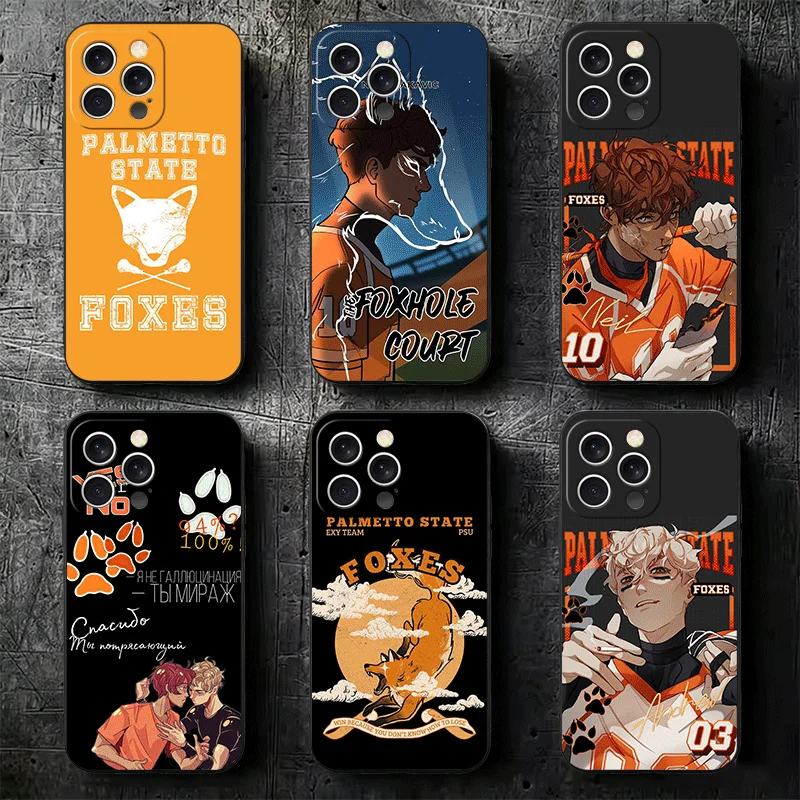 Funda Protectora para Teléfono con Diseño de los Palmetto State Foxes para iPhone 16, 16E, 17 Air, 15 Pro Max, 14 Plus, 13 Mini, 11, 12, 7, Color Negro