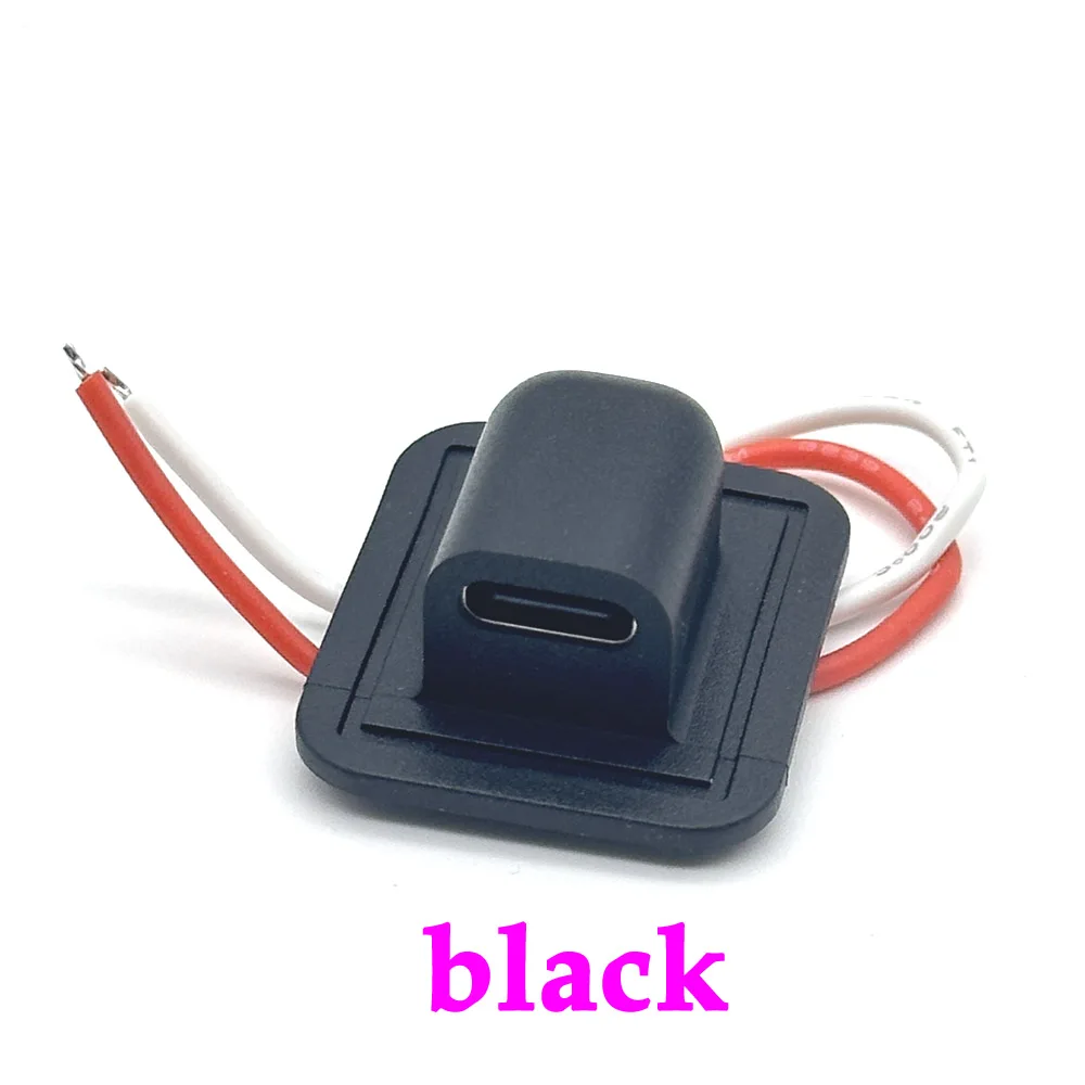 2Pin High Current Charging Socket With 24AWG Snap Lock Plate USB TYPE-C Female Type C Waterproof Female Connector Jack